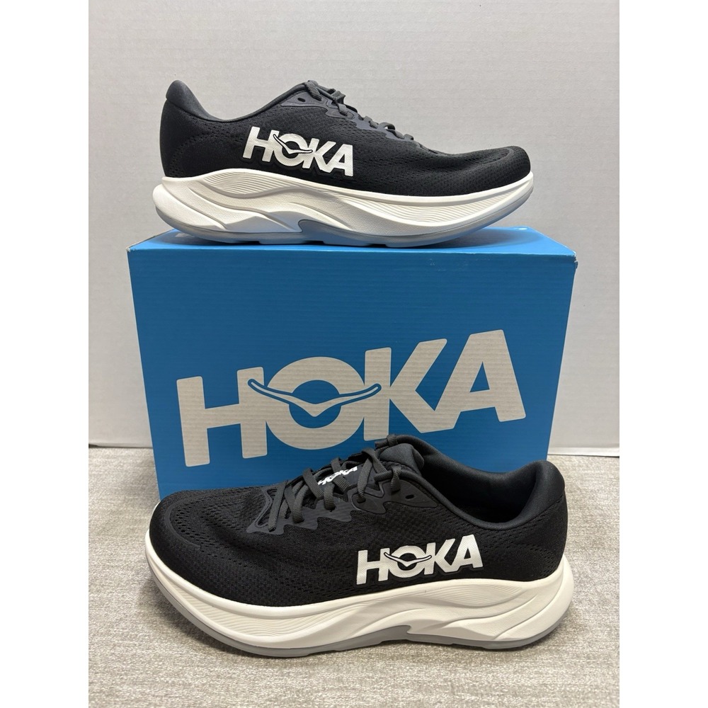 Women's Size 6.5 Hoka One Rincon 4 Black / White Running Shoes NEW 1155131 BWHT